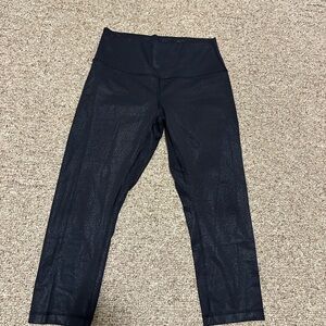 lululemon athletica Black Cropped Shine Leggings